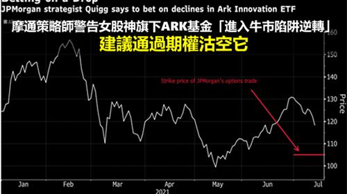 摩通策略師警告女股神旗下ARK基金「進入牛市陷阱逆轉」 建議通過期權沽空它