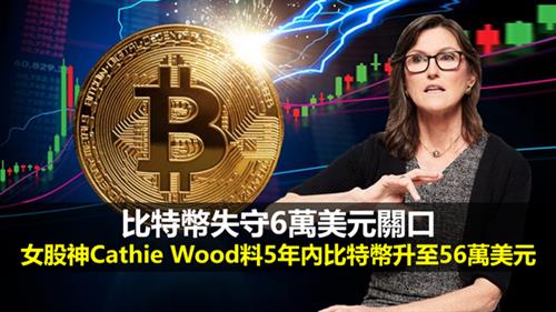 比特幣失守6萬美元關口  女股神Cathie Wood料5年內比特幣升至56萬美元　