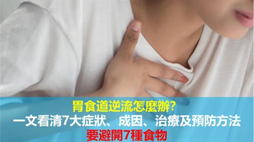 胃食道逆流怎麼辦？一文看清7大症狀、原因、治療及預防方法，要避開7種食物
